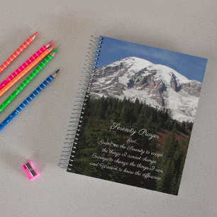 Serenity Prayer Mount Rainier Photo Notebook