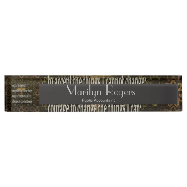 Serenity Prayer Nameplate (Front)