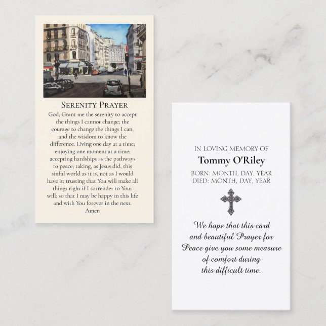 Serenity Prayer of Paris Red Violet Yellow Blue Business Card (Front/Back)
