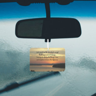 Serenity Prayer Orange Seascape Sunset Car Air Freshener