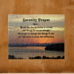 Serenity Prayer Orange Seascape Sunset Jigsaw Puzzle<br><div class="desc">10 x 8 inch jigsaw puzzle that features a scenic photo image of the glowing,  orange,  seascape sunset along with the inspirational words of the Serenity Prayer. A perfect size for framing!</div>
