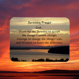 Serenity Prayer Orange Seascape Sunset Magnet