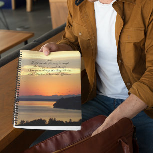 Serenity Prayer Orange Seascape Sunset Photo Notebook