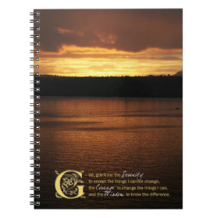 Serenity Prayer Over Sunset Journal