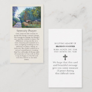 Serenity Prayer Painting with Purples Blues Greens Business Card