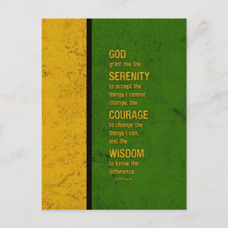 Serenity Prayer: Patriotic Jamaica Green Gold Postcard