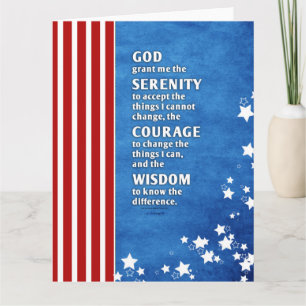 Serenity Prayer: Patriotic USA, Strength/Recovery Card