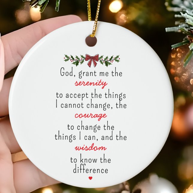 Serenity Prayer Personalised Christmas Ceramic Tree Decoration (Creator Uploaded)