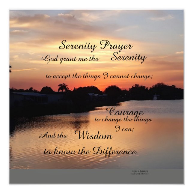SERENITY PRAYER PHOTO ENLARGEMENT (Front)