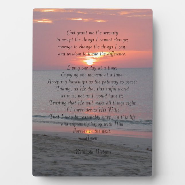 Serenity Prayer Plaque (Front)