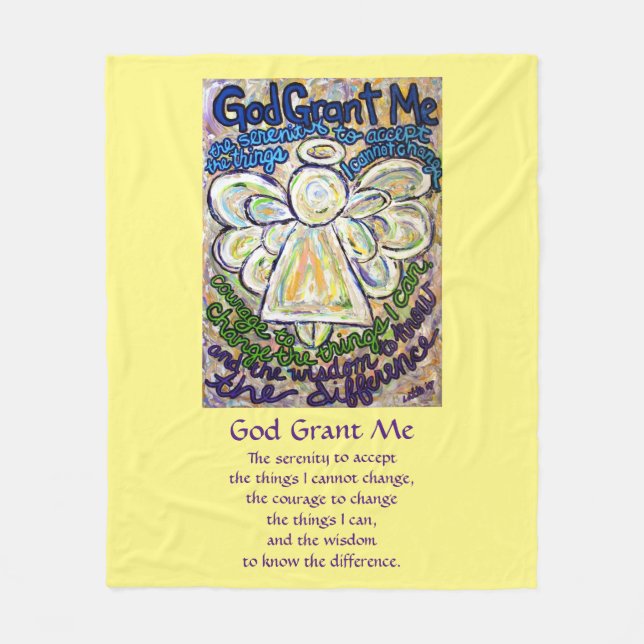 Serenity Prayer Poem Angel Custom Fleece Blanket (Front)