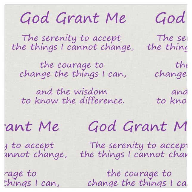 Serenity Prayer Poem Fabric Panel Material (Close Up)