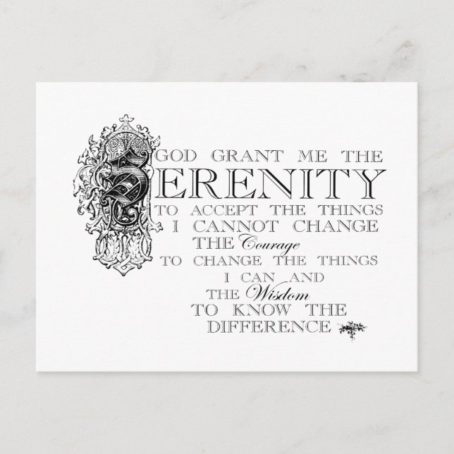 Serenity Prayer Postcard (Front)