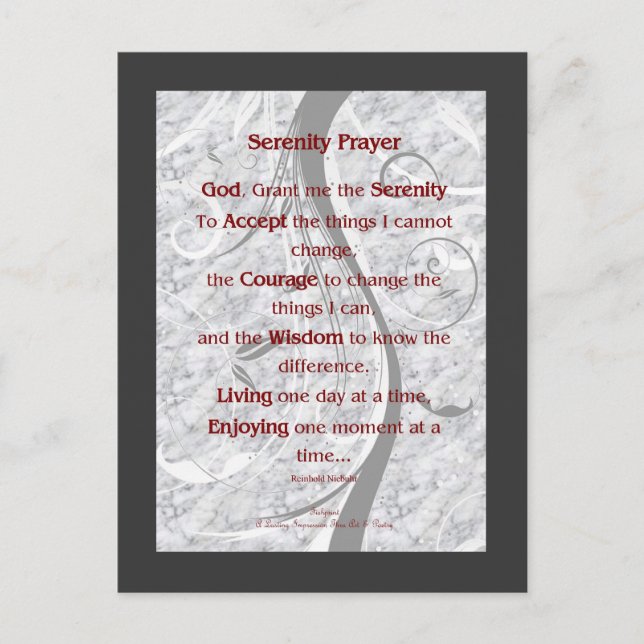 Serenity Prayer Postcard (Front)