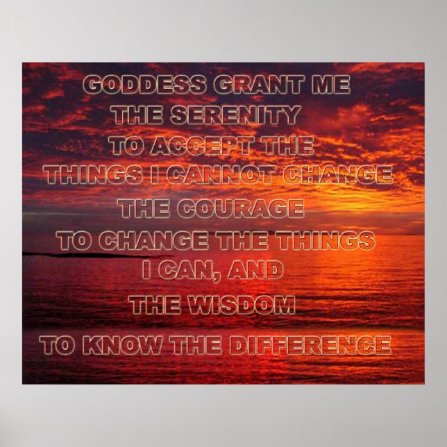 Serenity Prayer Poster (Front)