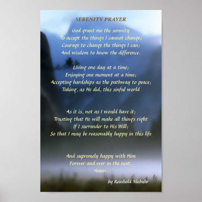 Serenity Prayer Poster (Front)
