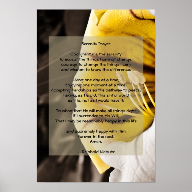 Serenity Prayer Poster (Front)