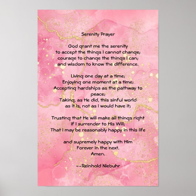 Serenity Prayer Poster (Front)