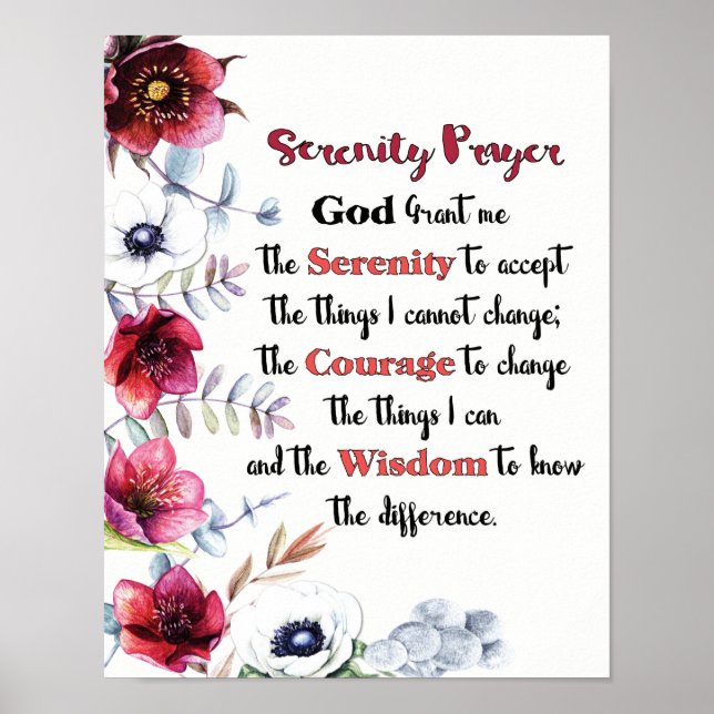 Serenity Prayer Poster (Front)