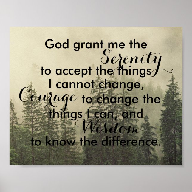 Serenity prayer poster quote nature design (Front)