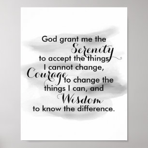 Serenity prayer poster quote watercolor design