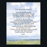 Serenity Prayer quote on landscape photo art Poster<br><div class="desc">Serenity Prayer quote on landscape photo art inspirational text wall art for decor. Photo art copyright Ann Powell all rights reserved.</div>