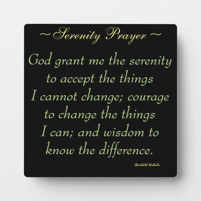 Serenity Prayer Quote Plaque (Front)