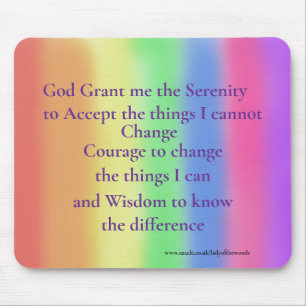 Serenity prayer rainbow mouse mat