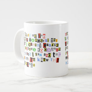 Serenity Prayer Ransom Note Style Large Coffee Mug