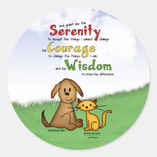 Serenity Prayer: Rehab & Detox, Strength/Recovery Classic Round Sticker