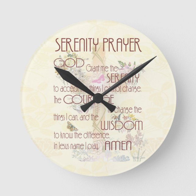 Serenity Prayer Round Clock (Front)