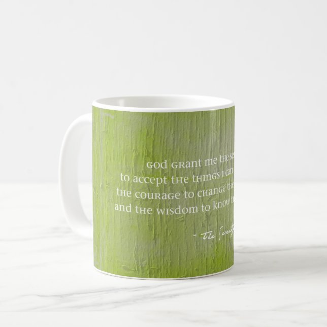 Serenity Prayer Rustic Green Barn Faith Hope Love Coffee Mug (Front Left)