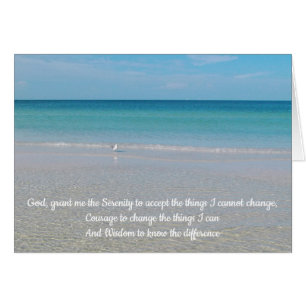 Serenity Prayer Sea Gull an the Beach