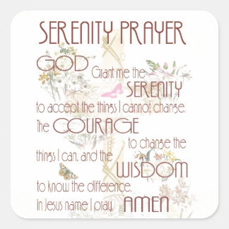 Serenity Prayer Square Sticker