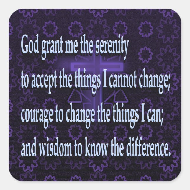 Serenity Prayer Square Sticker (Front)