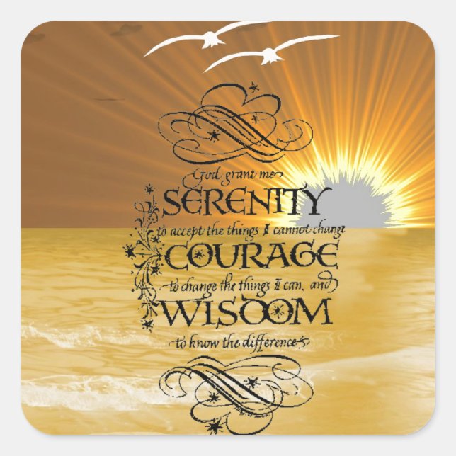Serenity Prayer Square Sticker (Front)