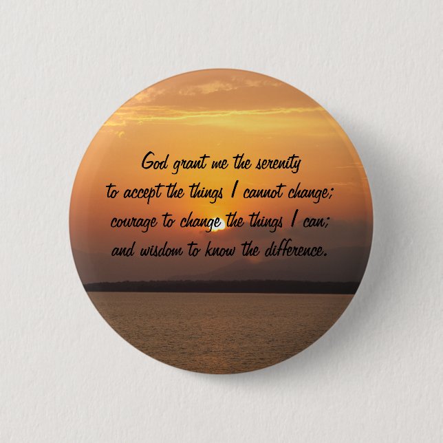 Serenity Prayer Sunset 6 Cm Round Badge (Front)