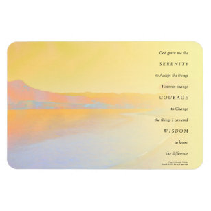 Serenity Prayer Sunset Lake Premium Flexi Magnet