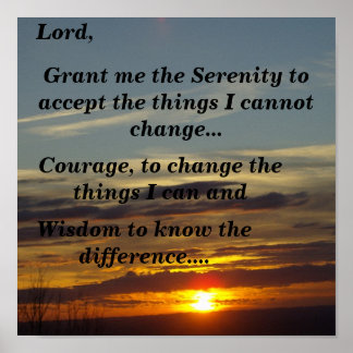 Serenity Prayer (sunset) Poster