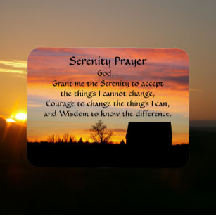 Serenity Prayer Sunset Silhouette Photo Magnet