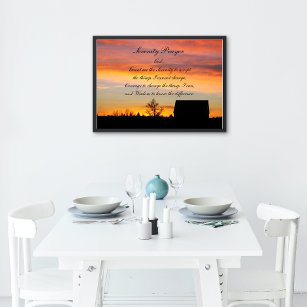 Serenity Prayer Sunset Silhouette Photographic Poster