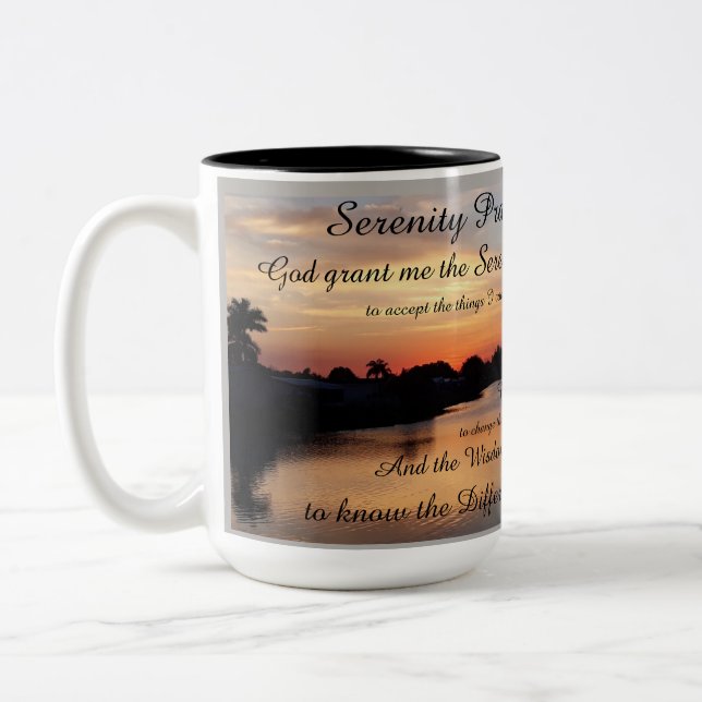 SERENITY PRAYER Two-Tone COFFEE MUG (Left)