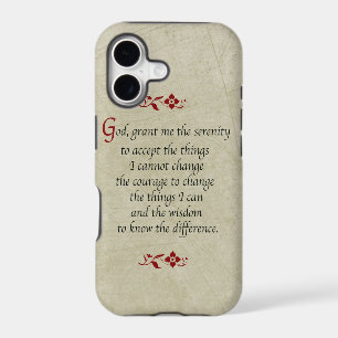 Serenity Prayer-Vintage Style+Burgundy Accents