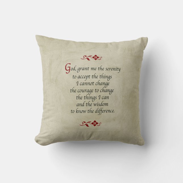 Serenity Prayer-Vintage Style Cushion (Front)