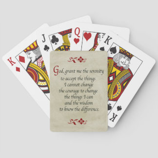 Serenity Prayer/Vintage Style Playing Cards