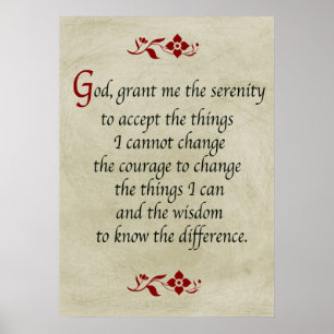 Serenity Prayer/Vintage Style Poster