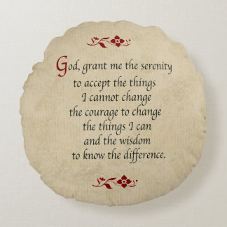 Serenity Prayer/Vintage Style Round Cushion