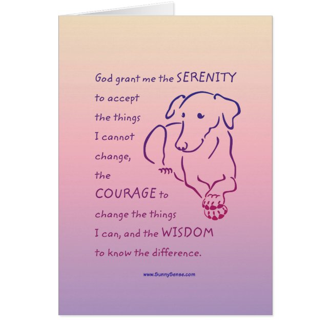 Serenity Prayer w/Dog (Front)