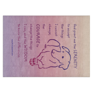 Serenity Prayer w/Dog Cutting Board