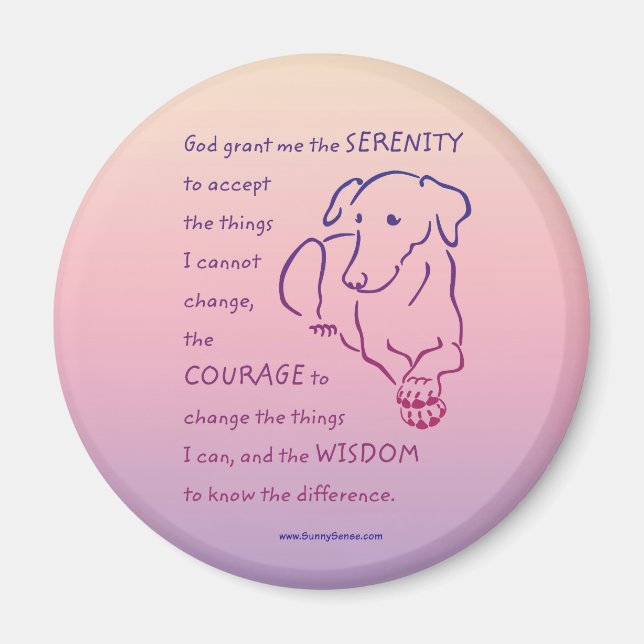 Serenity Prayer w/Dog Magnet (Front)